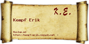 Kempf Erik névjegykártya